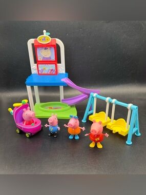 Peppa Pig Shopping Mall Playset Slide Ball Pit, Swings, Mini Buggy, 3 Figures